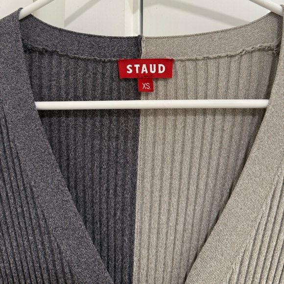 STAUD Shoko Colorblocked Sweater Dress Heather Grey Charcoal Size XS - Picture 4 of 6